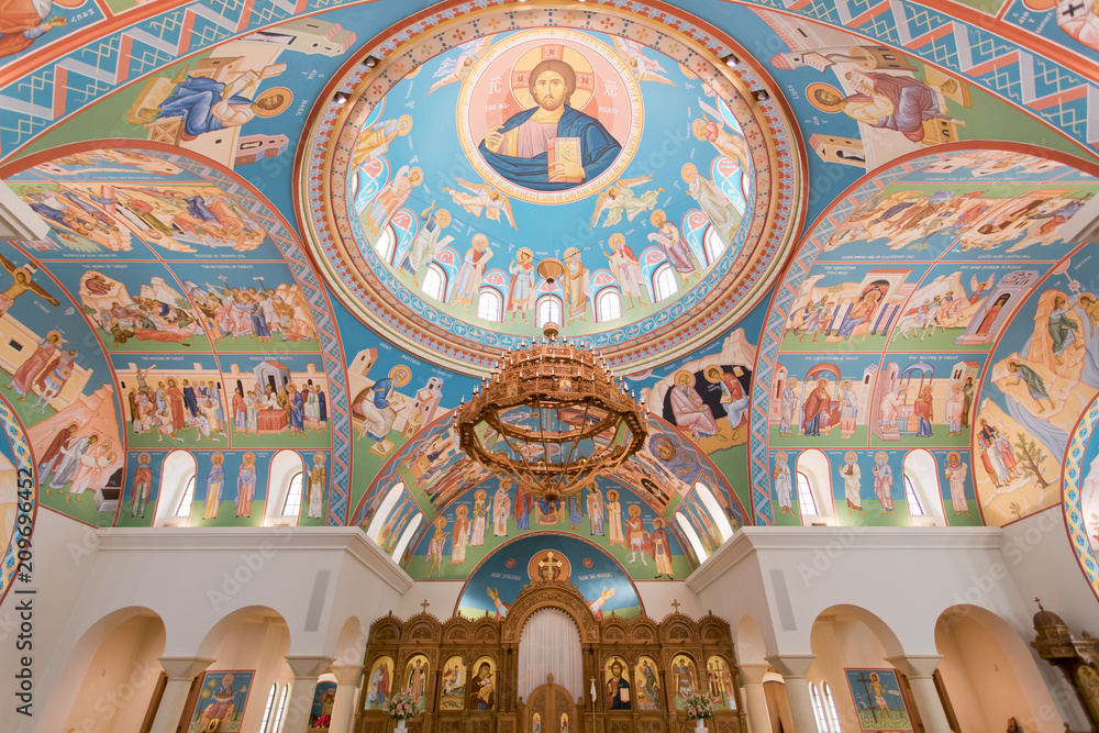 Colorful painted Orthodox Church 