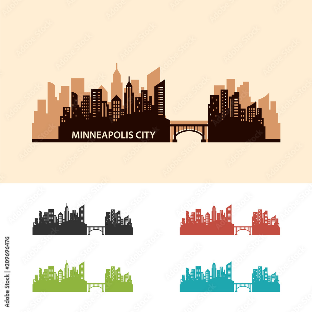 Minneapolis City Skyline Logo Template
