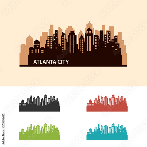 Atlanta City Skyline Logo Template
