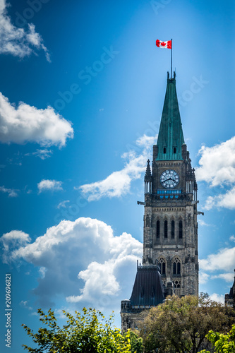 Parliament building Peace tower Ottawa, Canada. photo