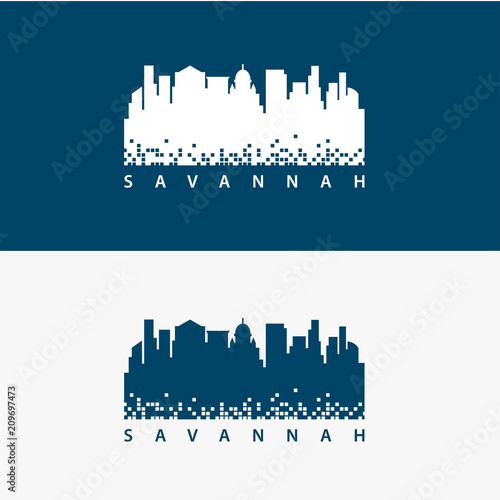 Savannah City Skyline Logo Template