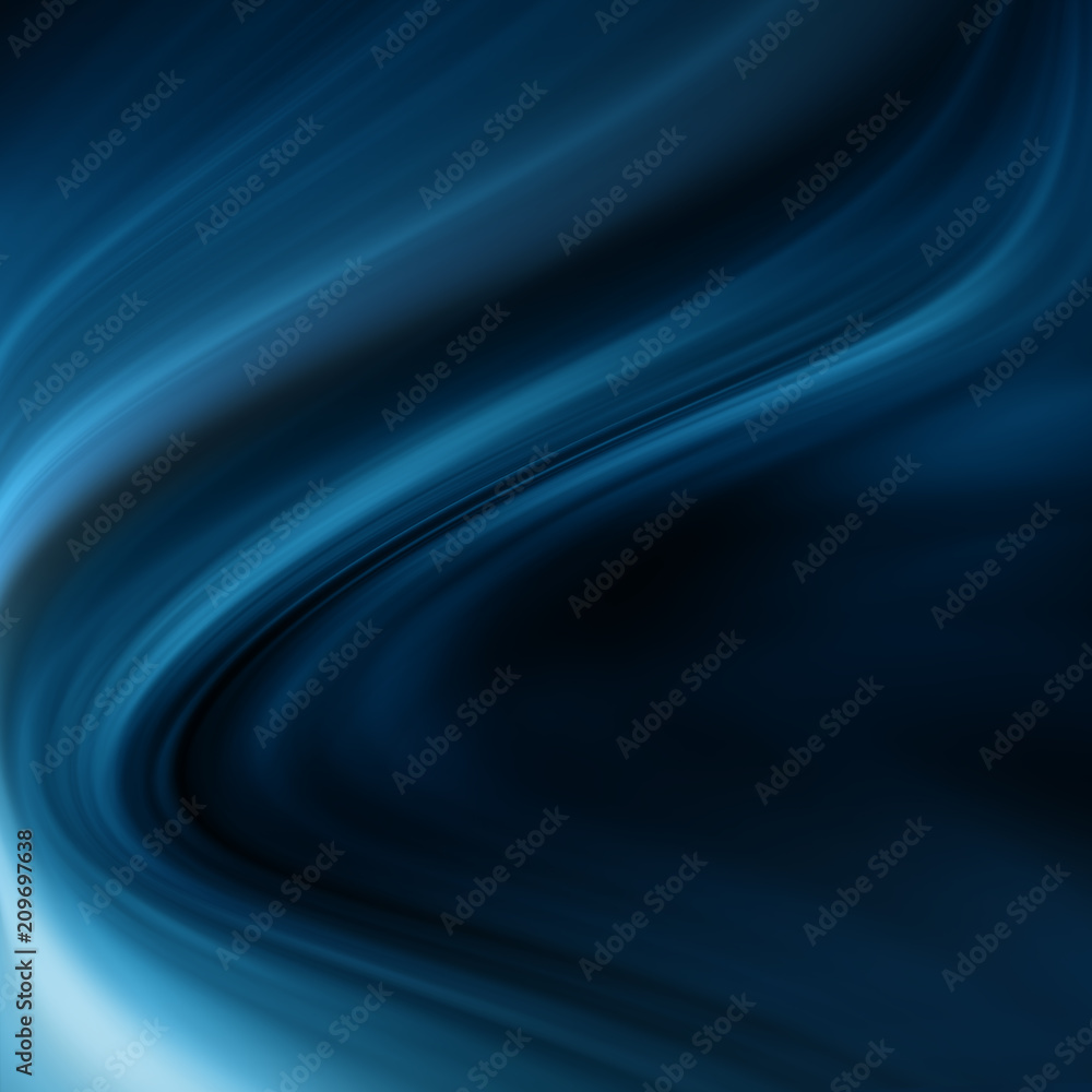 Fototapeta premium Abstract blue background, abstract lines twisting into beautiful bends
