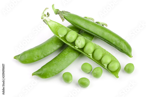 Wallpaper Mural Fresh green pea pod isolated on white background Torontodigital.ca
