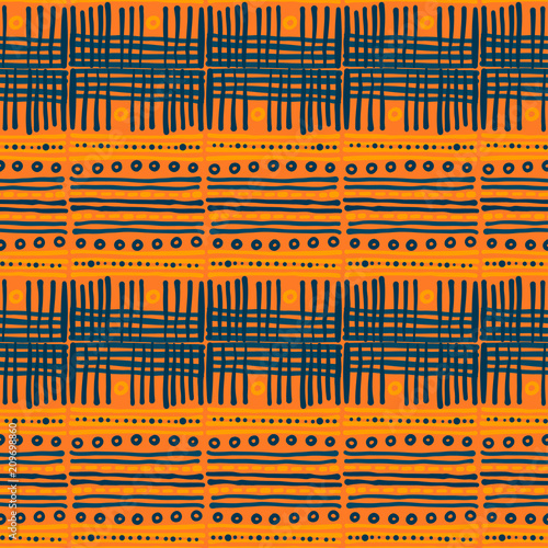 Abstract Ikat and boho style handcraft fabric pattern. Traditional Ethnic design for clothing and textile background, carpet or wallpaper