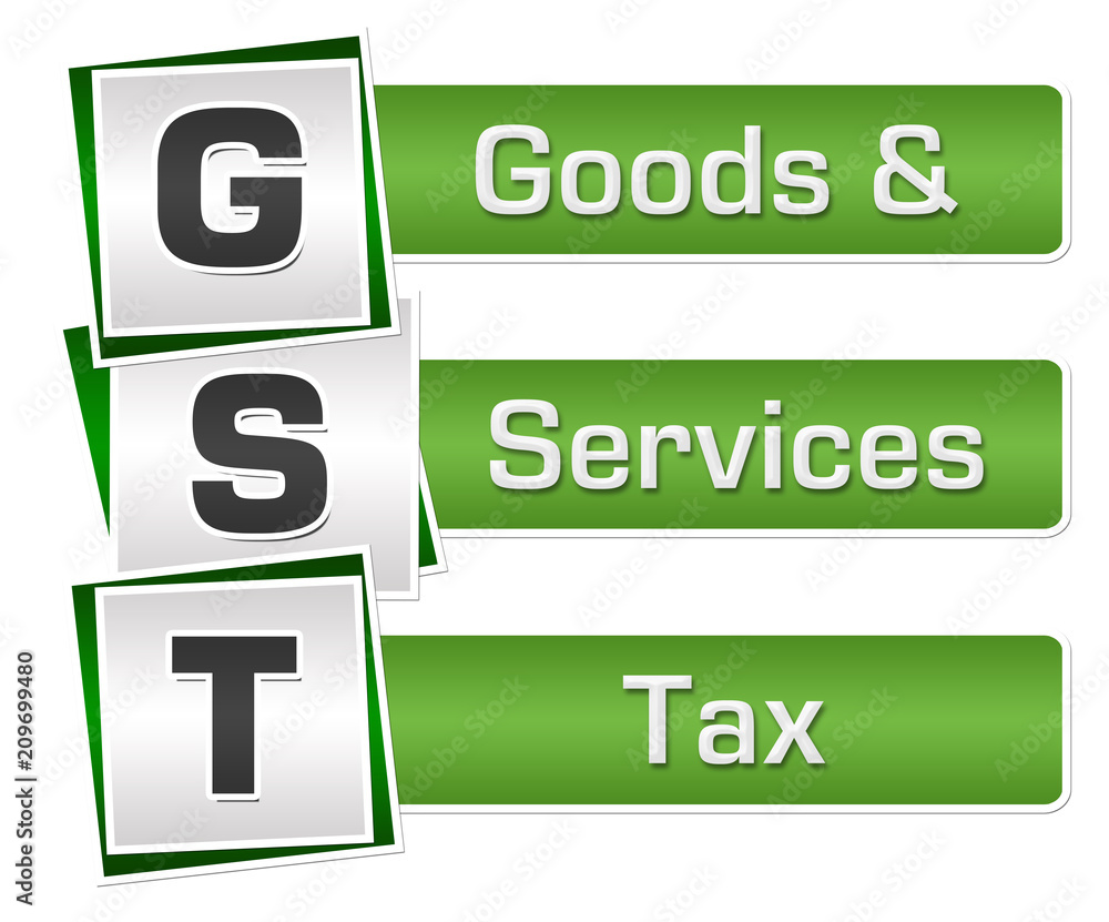 GST - Goods And Services Tax Green Grey Squares Vertical GST - Goods And Services Tax Green Grey Squares Vertical