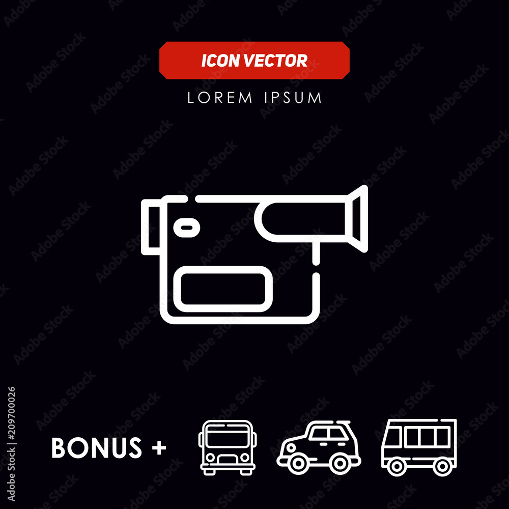 Video camera icon vector Video camera icon vector