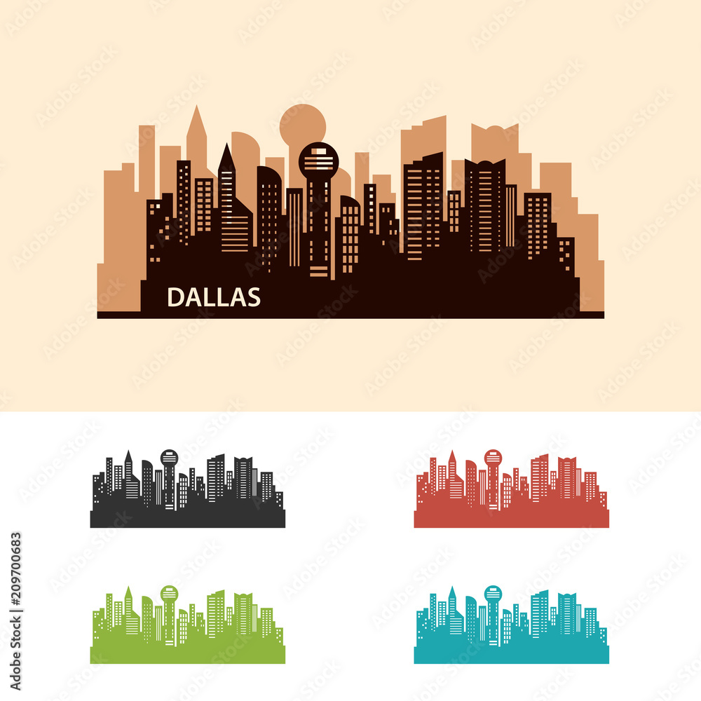 Dallas City Skyline Logo Template