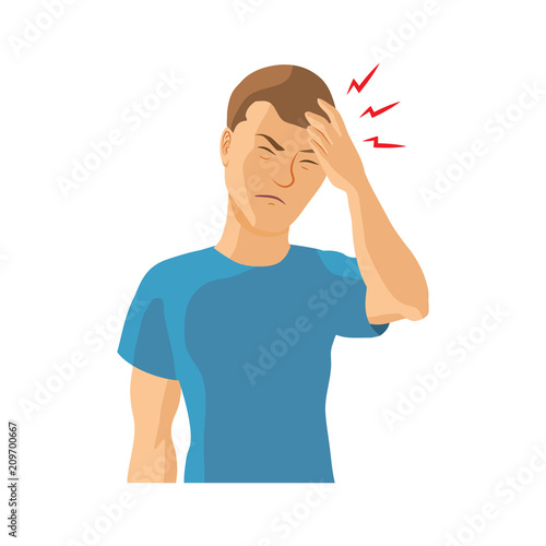 Man having headache, migraine