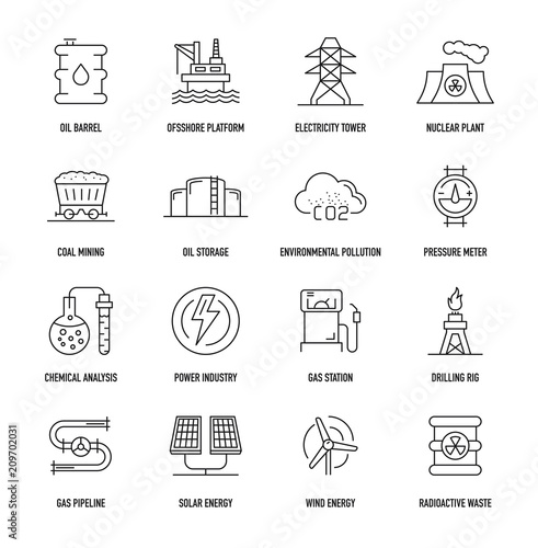 Heavy And Power Industry Icon Set
