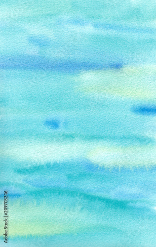 海の抽象イメージ背景。水彩テクスチャ。 © Keiko Takamatsu