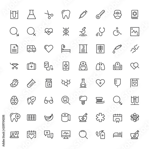 Medical And Dental Healthcare Icon Set