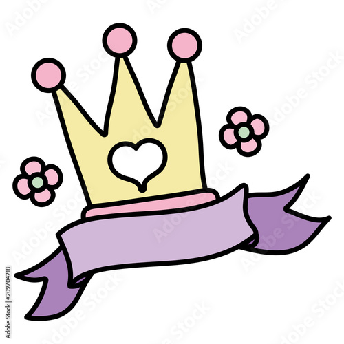 color crown accessory with flowers and ribbon style
