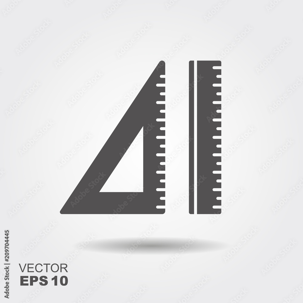 Vector icon ruler and straightedge Vector icon ruler and straightedge