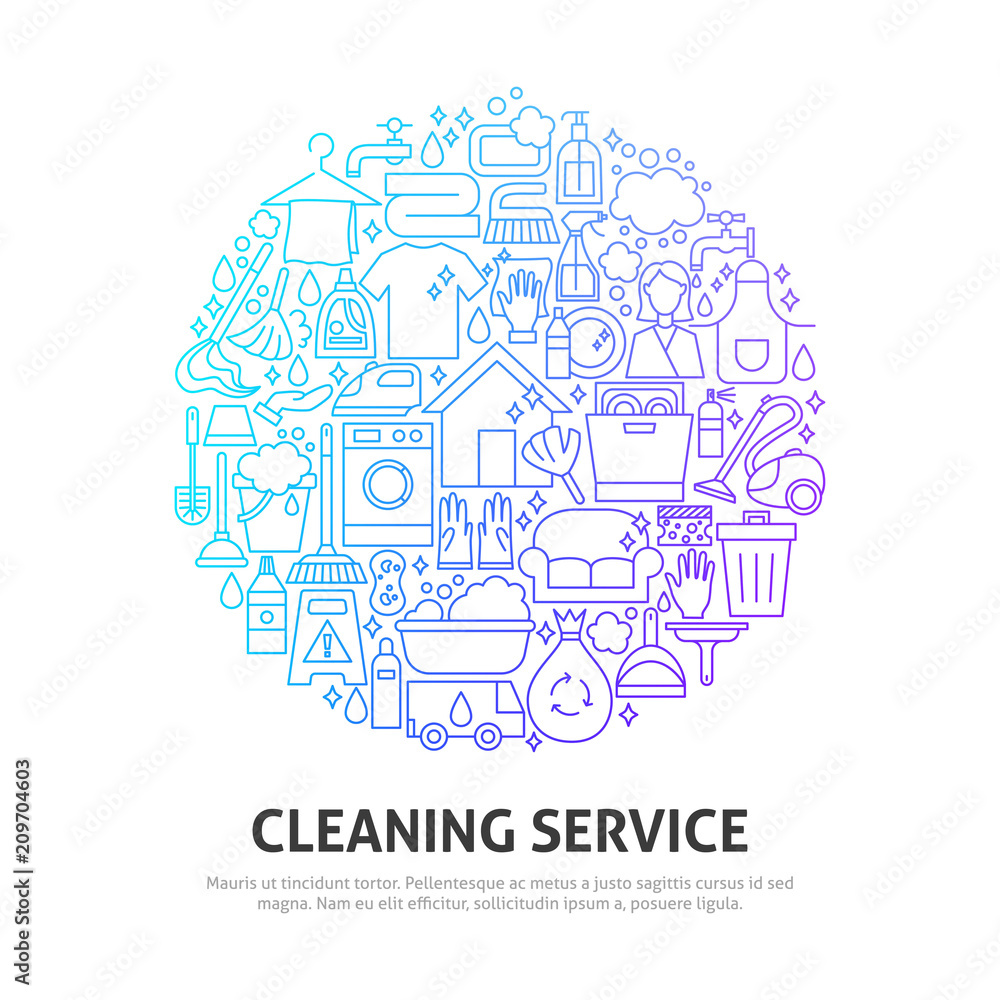 Cleaning Service Circle Concept