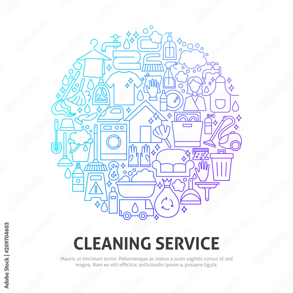 Naklejka premium Cleaning Service Circle Concept