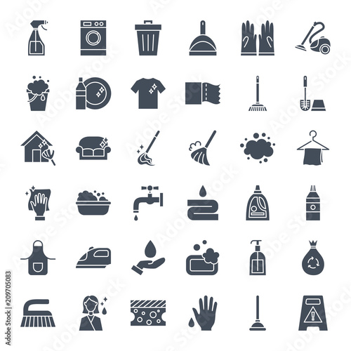 Cleaning Solid Web Icons
