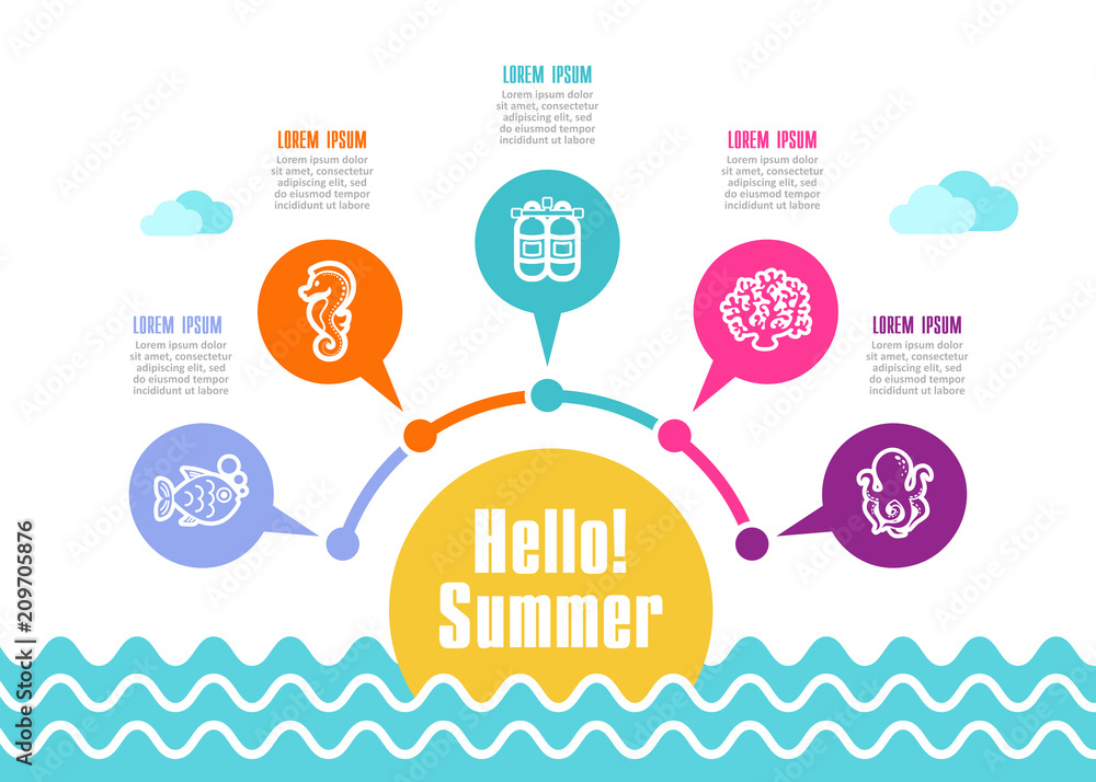 Summer icon . Summertime, vacation infographics Summer icon . Summertime, vacation infographics
