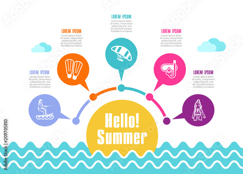 Summer icon . Summertime, vacation infographics