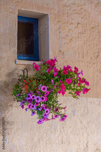 Finestra con vaso di fiori, Sicilia photo