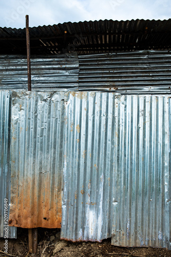 Rusty Corrugated metal texture or Galvanized iron steel background