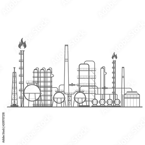 Petrochemical factory - manufacturing plant of chemical industry