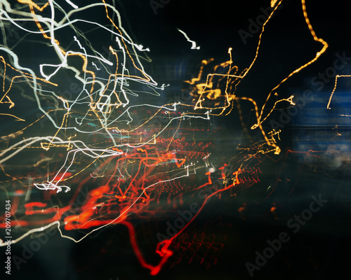 Wallpaper Mural abstract night scenes highway with traffic light background movement of machines blur night Torontodigital.ca