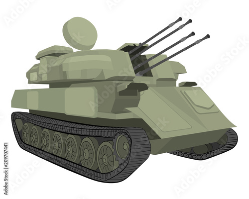 war machine. tank vector drawing illustration