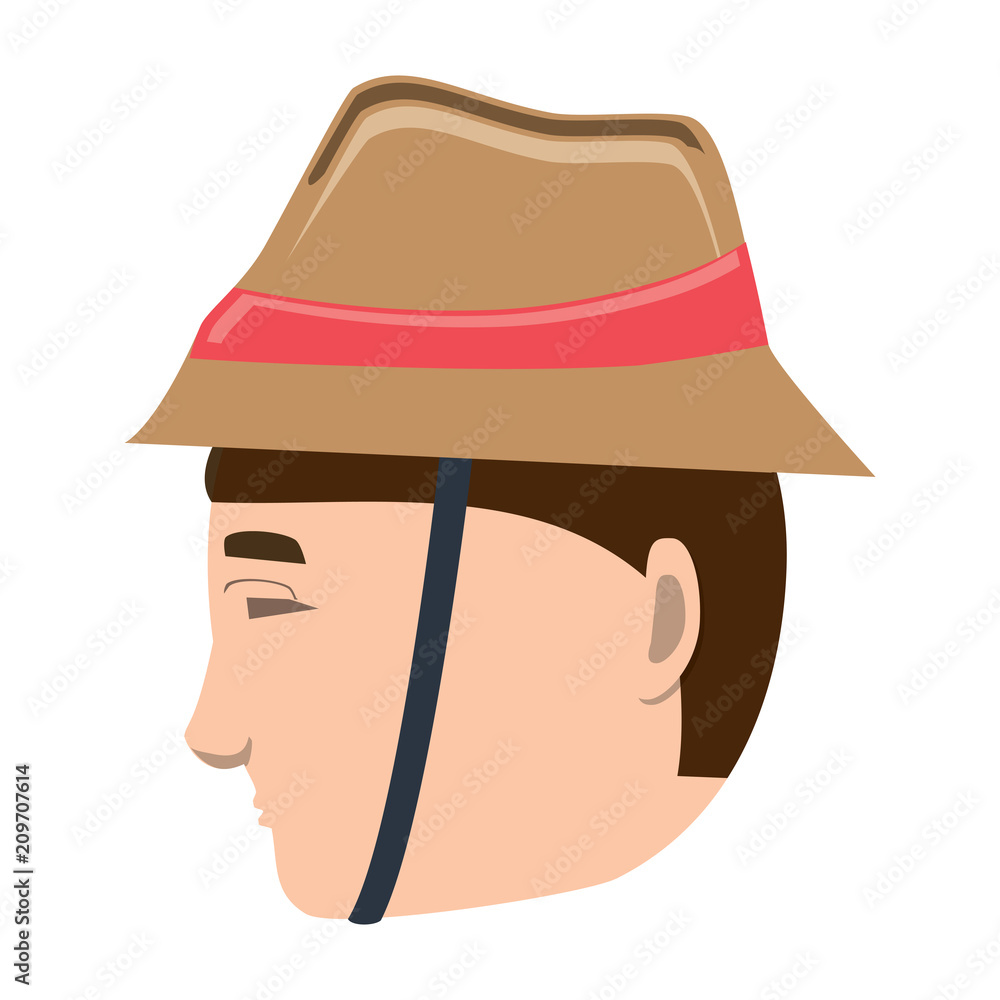 man with hat over white background, vector illustration man with hat over white background, vector illustration