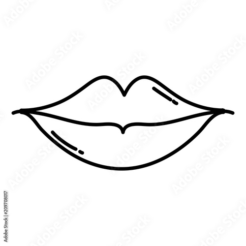 line female beauty mouth with lips makeup