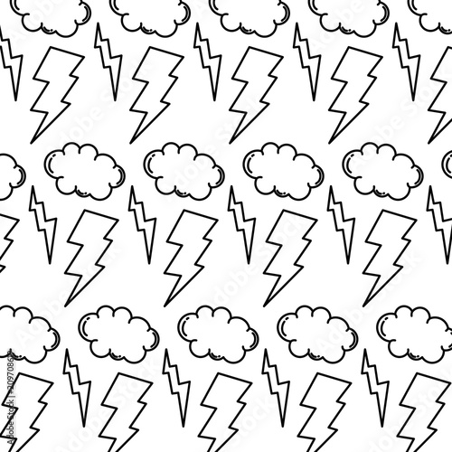line thunders storm and cloud weather background