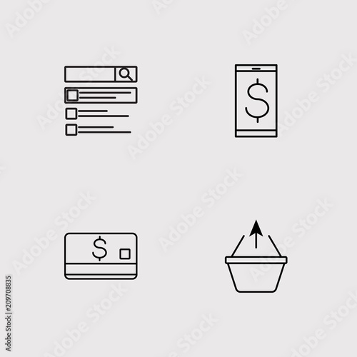 Shopping And E Commerce outline vector icons set