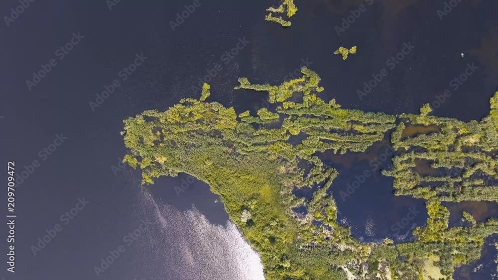 Aerial View. Flying over the beautiful summer River. Aerial View. Flying over the beautiful summer River.