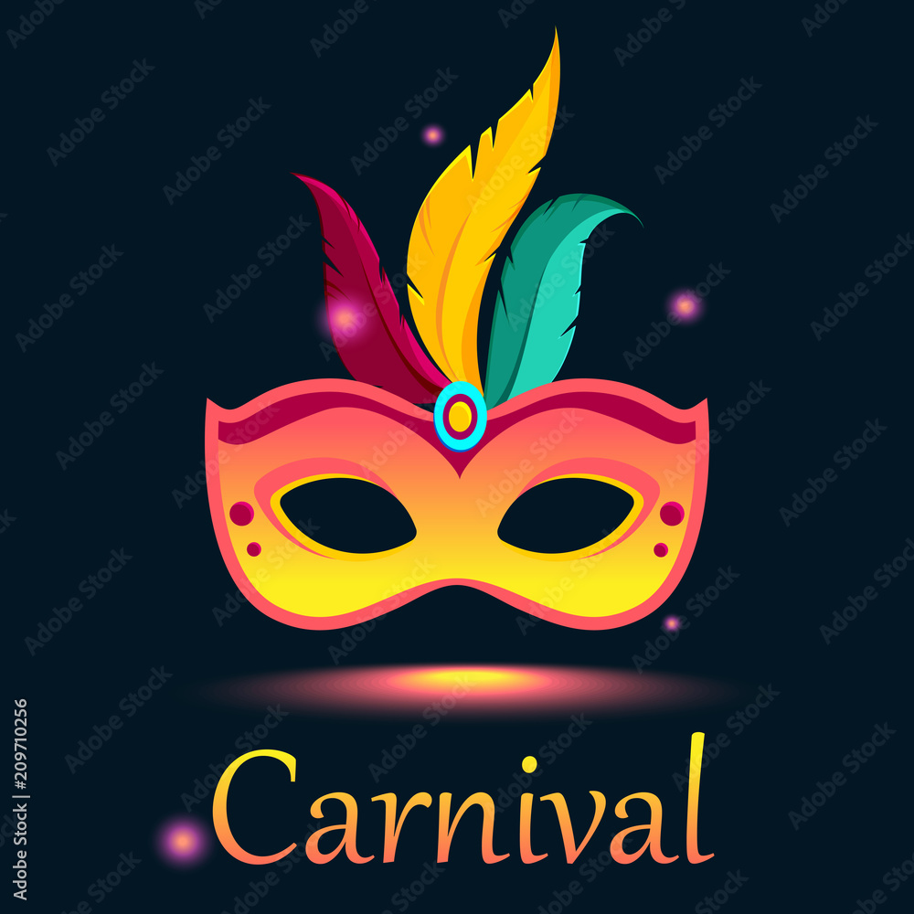 Black carnival background with festive mask.