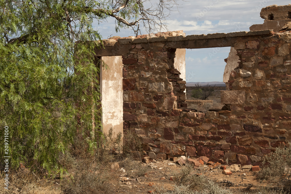 Hawker South Australia, remains of a derelict homestead in outback