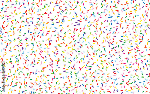 Festival pattern with confetti or donut's glaze, sprinkles. Colorful background, vector illustration