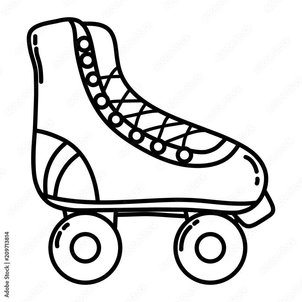 line fun roller skate shoes style Stock Vector | Adobe Stock