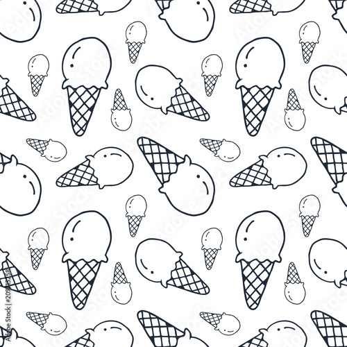 ice cream icon seamless pattern