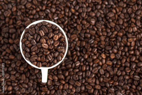 Coffee coffee bean Coffee in white cup Love coffee Coffee background