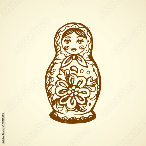 Vector drawing. Nested doll