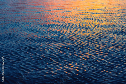 Sunset Sea Waves Texture. Ripple water
