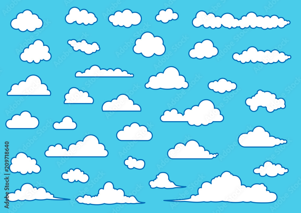 Fototapeta premium Cloud vector set
