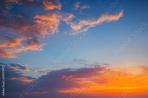 Sunset romantic sky clouds