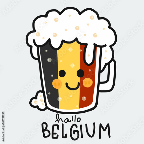 Belgian beer cartoon vector illustration