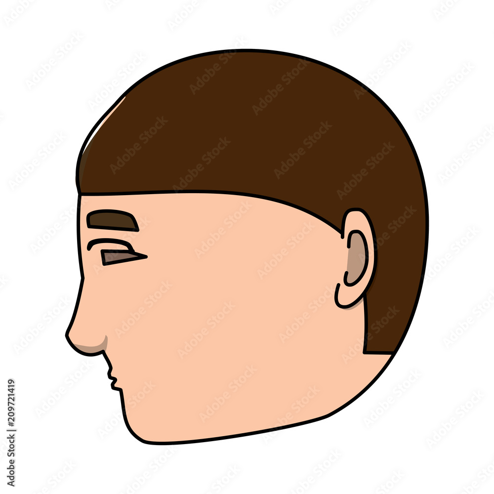 profile man head icon over white background, vector illustration profile man head icon over white background, vector illustration