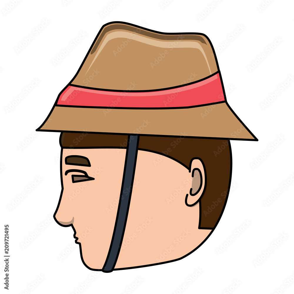 man with hat over white background, vector illustration