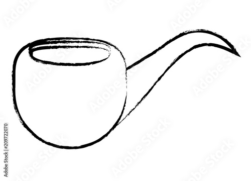 smoking pipe icon over white background, vector illustration