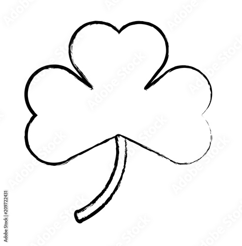 clover icon over white background, vector illustration