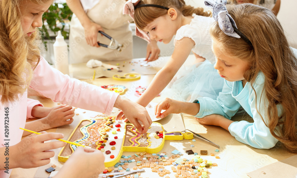 mosaic puzzle art for kids, children's creative game. mosaic puzzle art for kids, children's creative game.