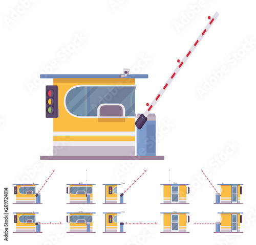 Toll booth with barrier