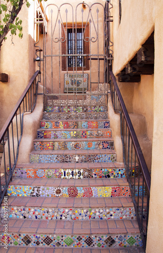 Decorative Southwest Stairway in Santa Fe, New Mexico © JACoulter